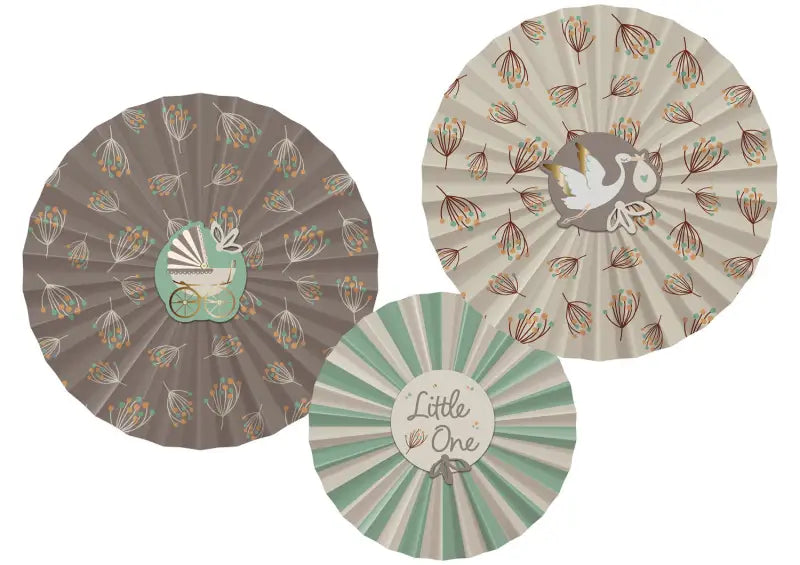 Deco-Fan Set - Blooming Baby Little One - 3 stycken - Dekorationsfläktar