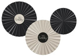 Deco Fan Set - Crème Noir - 3 stycken - Dekorationsfläktar