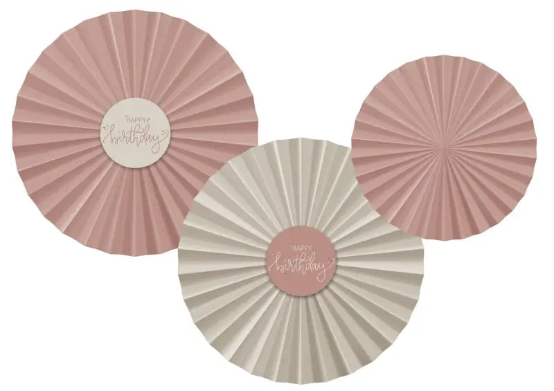 Deco Fan Set - Crème Rose - 3 stycken - Dekorationsfläktar