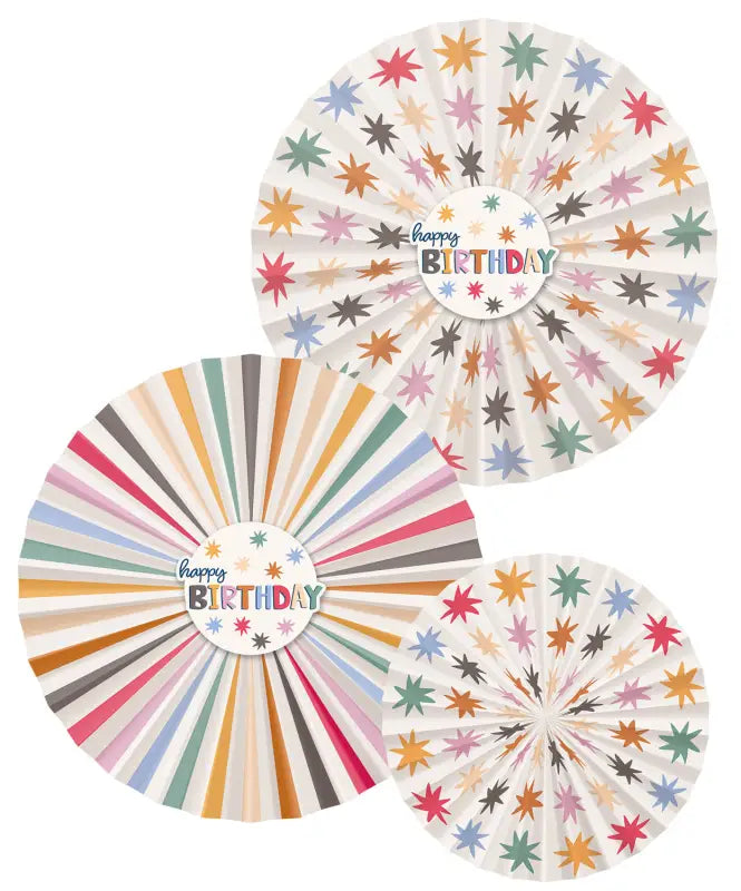 Deco-Fan Set - Starburst - 3 stycken - Dekorationsfläktar