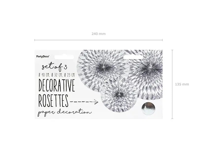 Dekorativa Rosetter silver 3-pack