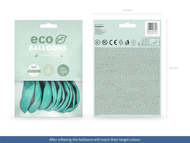 Eco Ballonger 26cm pastel mörk mint 10-pack