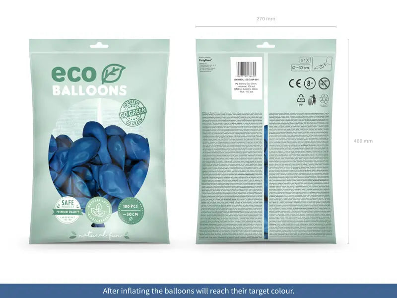 Eco Ballonger 30 cm pastell blå 100-pack