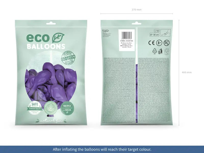 Eco Ballonger 30 cm pastell lavendel 100-pack