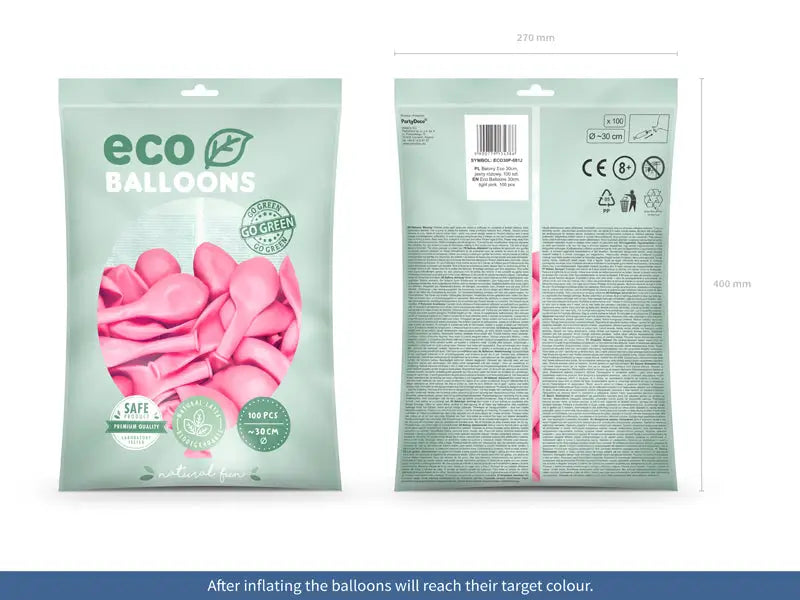 Eco Ballonger 30 cm pastell ljusrosa 100-pack