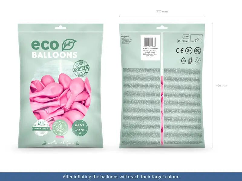 Eco Ballonger 30 cm pastell rosa 100-pack