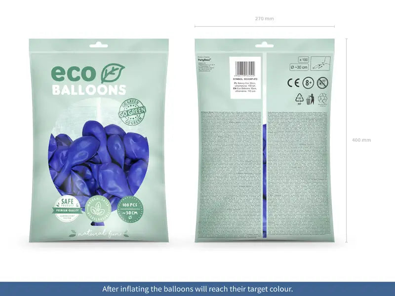 Eco Ballonger 30 cm pastell ultramarin 100-pack