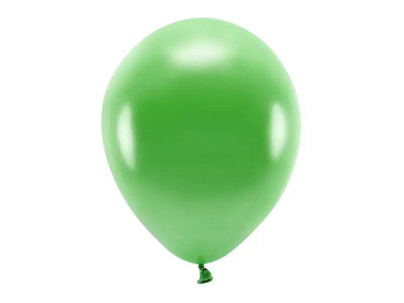 Eco Ballonger 30cm metallic gräsgrön 10-pack