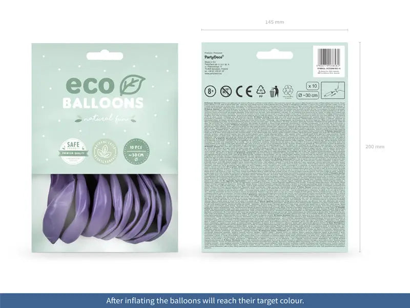 Eco Ballonger 30cm metallic lavendel 10-pack