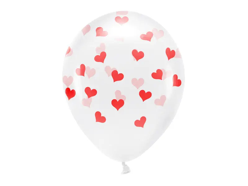 Eco Balloons 33 cm Hearts Crystal Clear (1 pkt / 6 pc.)