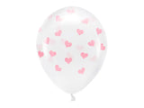 Eco Balloons 33 cm Hearts Crystal Clear (1 pkt / 6 pc.)