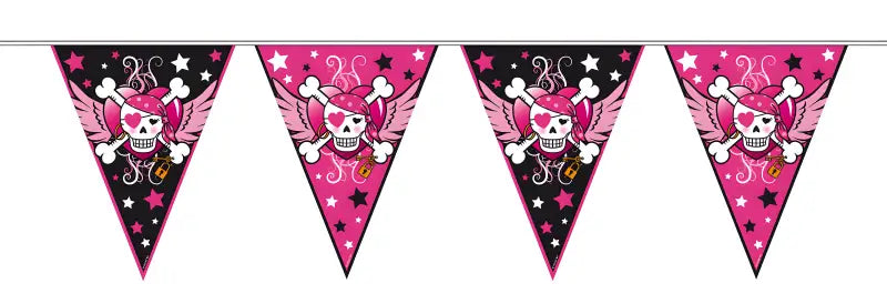 Flagglinje Pink Pirate Girl - 10 meter - Flagglinjer