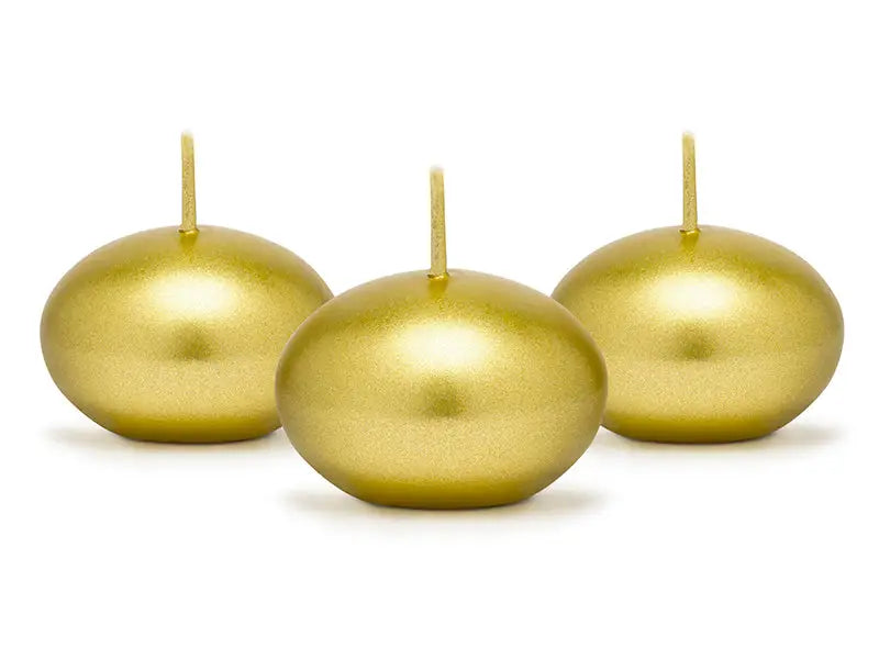 Flytande ljusdisk metallisk guld 4 cm 50-pack