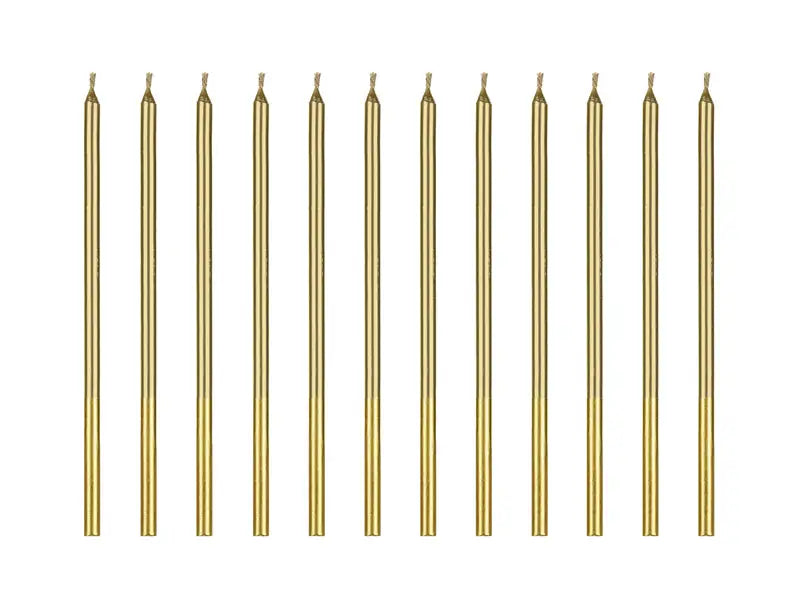 Plain födelsedagsljus guld 14 cm (1 pack / 12 pack)