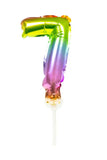 Folie Ballong Cake Topper Rainbow nummer 7 - 13 cm - Folieballong