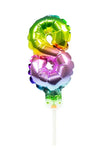 Folie Ballong Cake Topper Rainbow nummer 8 - 13 cm - Folieballong