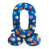 Folieballong med bas Siffror Colorful Dots - 72 cm - Folieballong