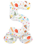 Folieballong med bas Siffror Joyful Party - 41 cm - 5 - Folieballong