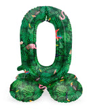 Folieballong med bas Siffror Jungle Vibe - 72 cm - Folieballong