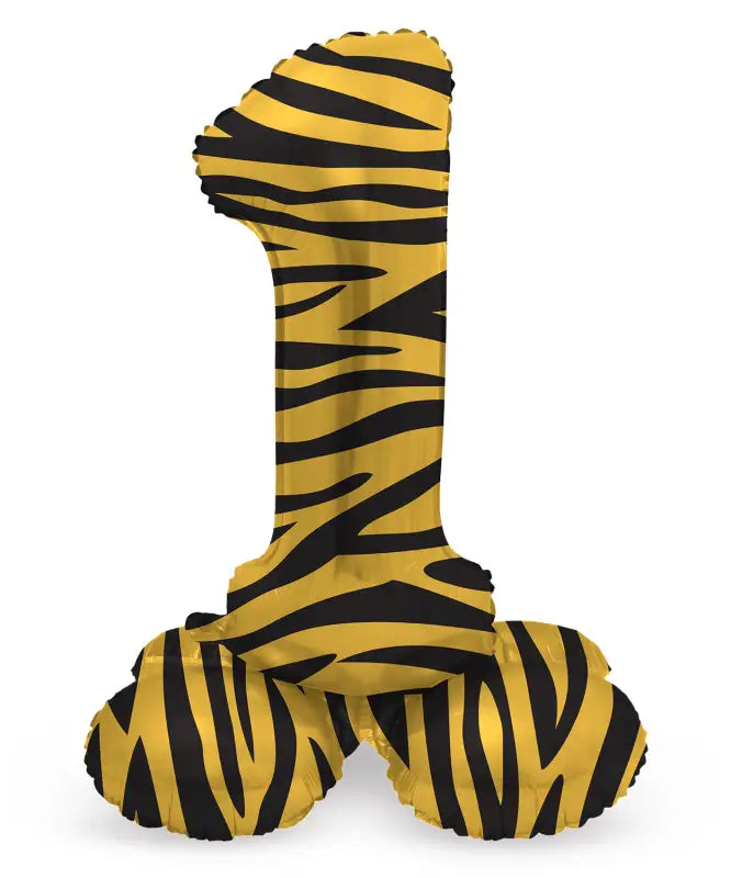 Folieballong med bas Siffror Tiger Chic - 41 cm - 1 - Folieballong