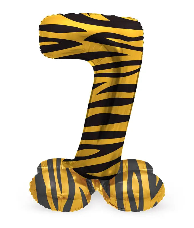 Folieballong med bas Siffror Tiger Chic - 41 cm - 7 - Folieballong