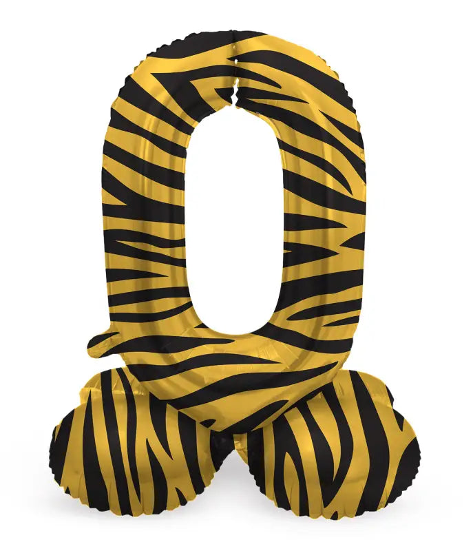 Folieballong med bas Siffror Tiger Chic - 41 cm - Folieballong