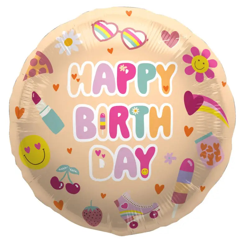 Folieballong - ’Happy Birthday’ - Boho Girlz - 45 cm - Folieballong