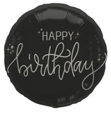 Folieballong - ’Happy Birthday’ - Crème Noir - 45 cm - Folieballong