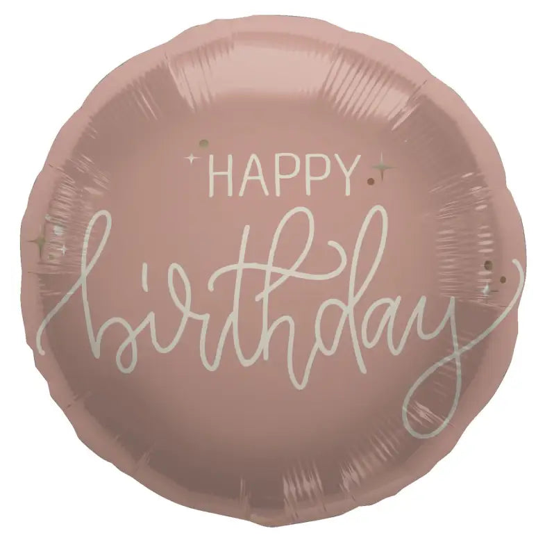 Folieballong - ’Happy Birthday’ - Crème Rose - 45 cm - Folieballong