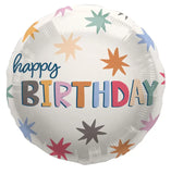 Folieballong - ’Happy Birthday’ - Starburst - 45 cm - Folieballong