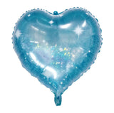 Folieballong Hjärtformad Galactic Aqua - 45 cm - Folieballong