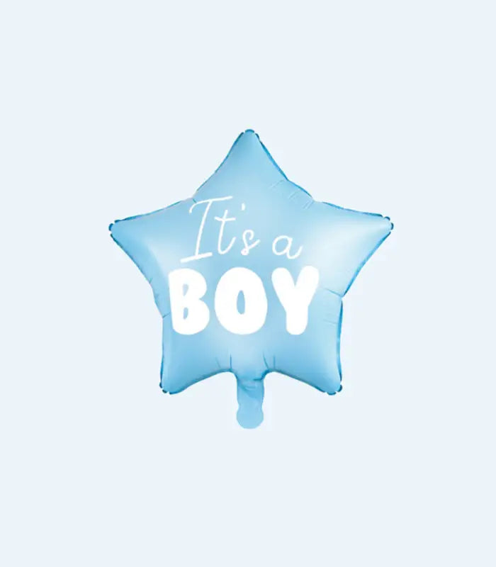 Folieballong its a boy i formen av en stjärna med vit text. Ballongen är fin att använda på baby shower om du skall få en pojke. Den blir ca 48 centimeter när den är uppblåst.