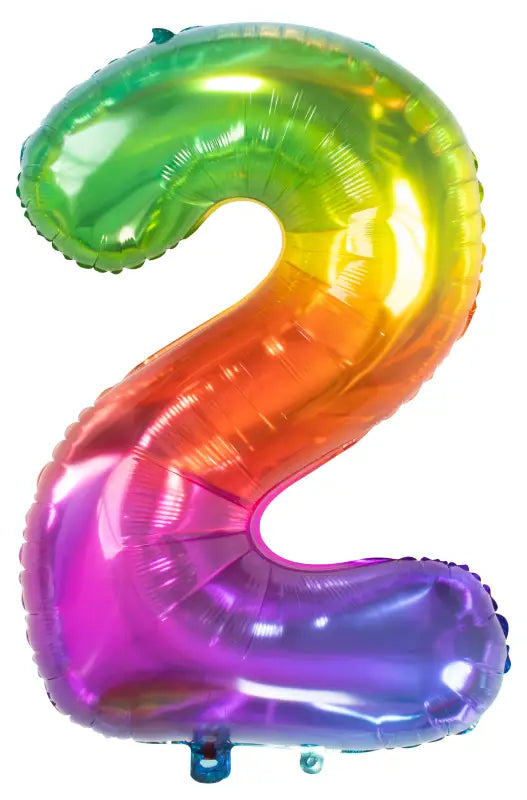 Folieballong nummer 2 Yummy Gummy Rainbow - 81 cm - Folieballong