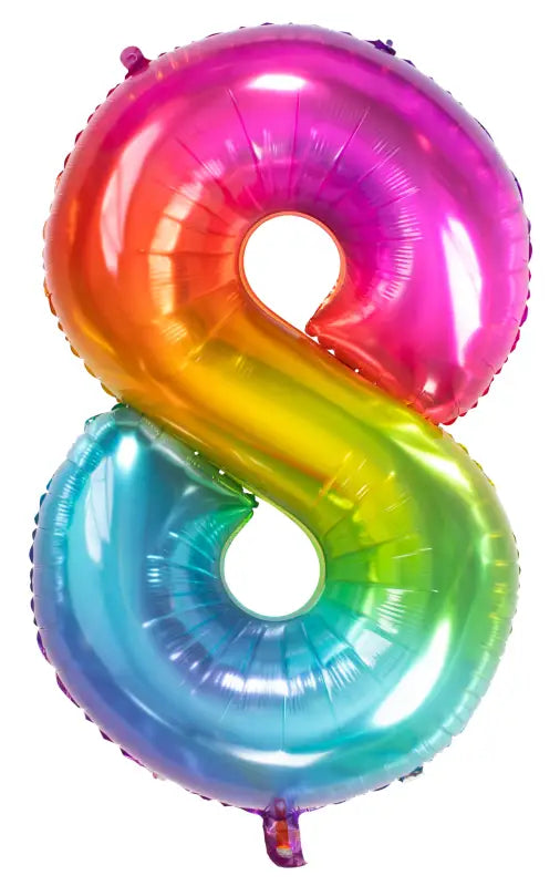 Folieballong nummer 8 Yummy Gummy Rainbow - 81 cm - Folieballong