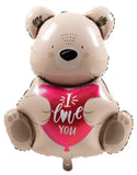 Folieballong - Ombre Love - Brunbjörn ’I love you’ - 56 cm - Folieballong