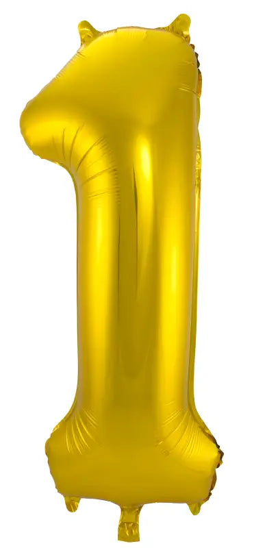 Folieballong Siffra 1 - Guld - 86 cm - Folieballong