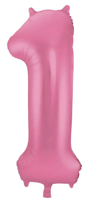 Folieballong Siffra 1 - Pink Metallisk Matta - 86 cm - Folieballong