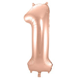 Folieballong Siffra 1 - Rosa Guld - 86 cm - Folieballong