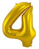 Folieballong Siffra 4 - Guld - 86 cm - Folieballong