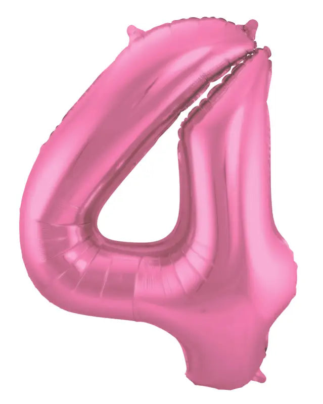 Folieballong Siffra 4 - Pink Metallisk Matta - 86 cm - Folieballong