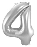 Folieballong Siffra 4 - Silver- 86 cm - Folieballong