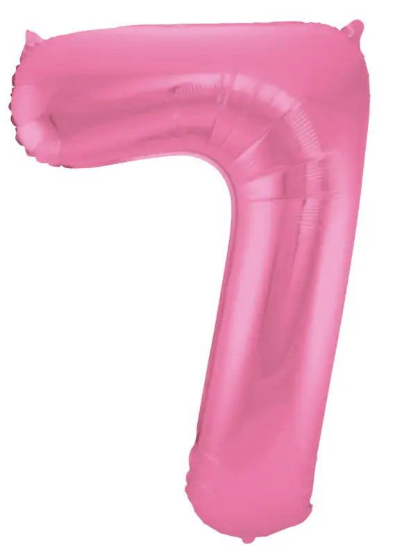 Folieballong Siffra 7 - Pink Metallisk Matta - 86 cm - Folieballong