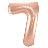 Folieballong Siffra 7 - Rosa Guld - 86 cm - Folieballong