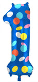 Folieballong Siffror 1 Colorful Dots - 86 cm - Folieballong