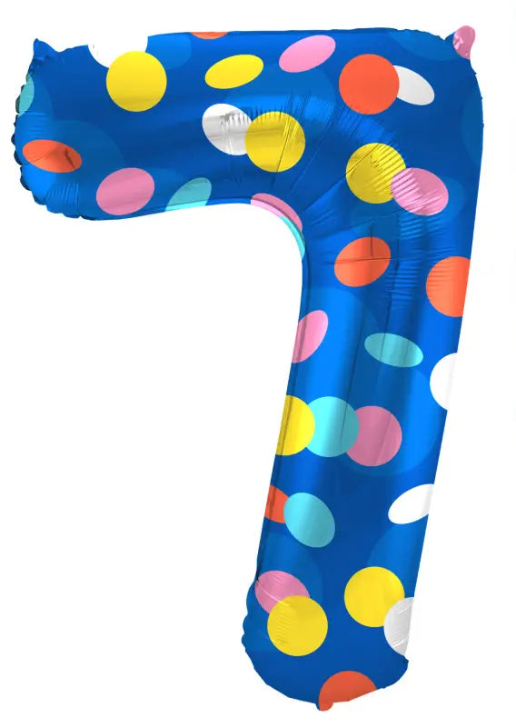 Folieballong Siffror 7 Colorful Dots - 86 cm - Folieballong