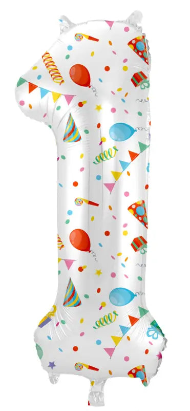 Folieballong Siffror Joyful Party - 86 cm - 1 - Folieballong