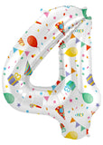 Folieballong Siffror Joyful Party - 86 cm - 4 - Folieballong