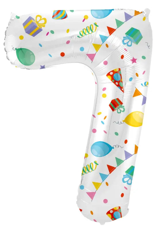 Folieballong Siffror Joyful Party - 86 cm - 7 - Folieballong