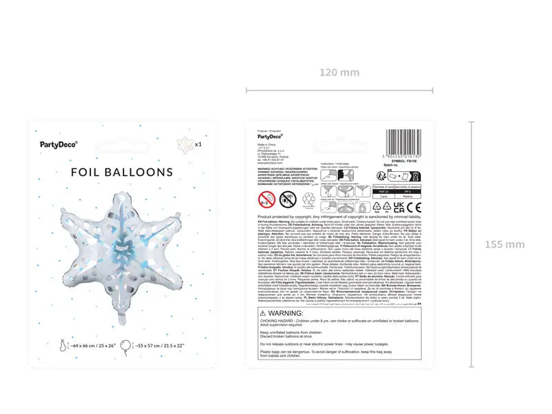 Folieballong Snöflinga holografisk