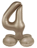 Folieballong Stående Siffra 4 - Starlight Guld - Satin Gloss - 41 cm - Folieballong